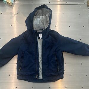 Navy Blue Hooded Jacket with Gray Lining